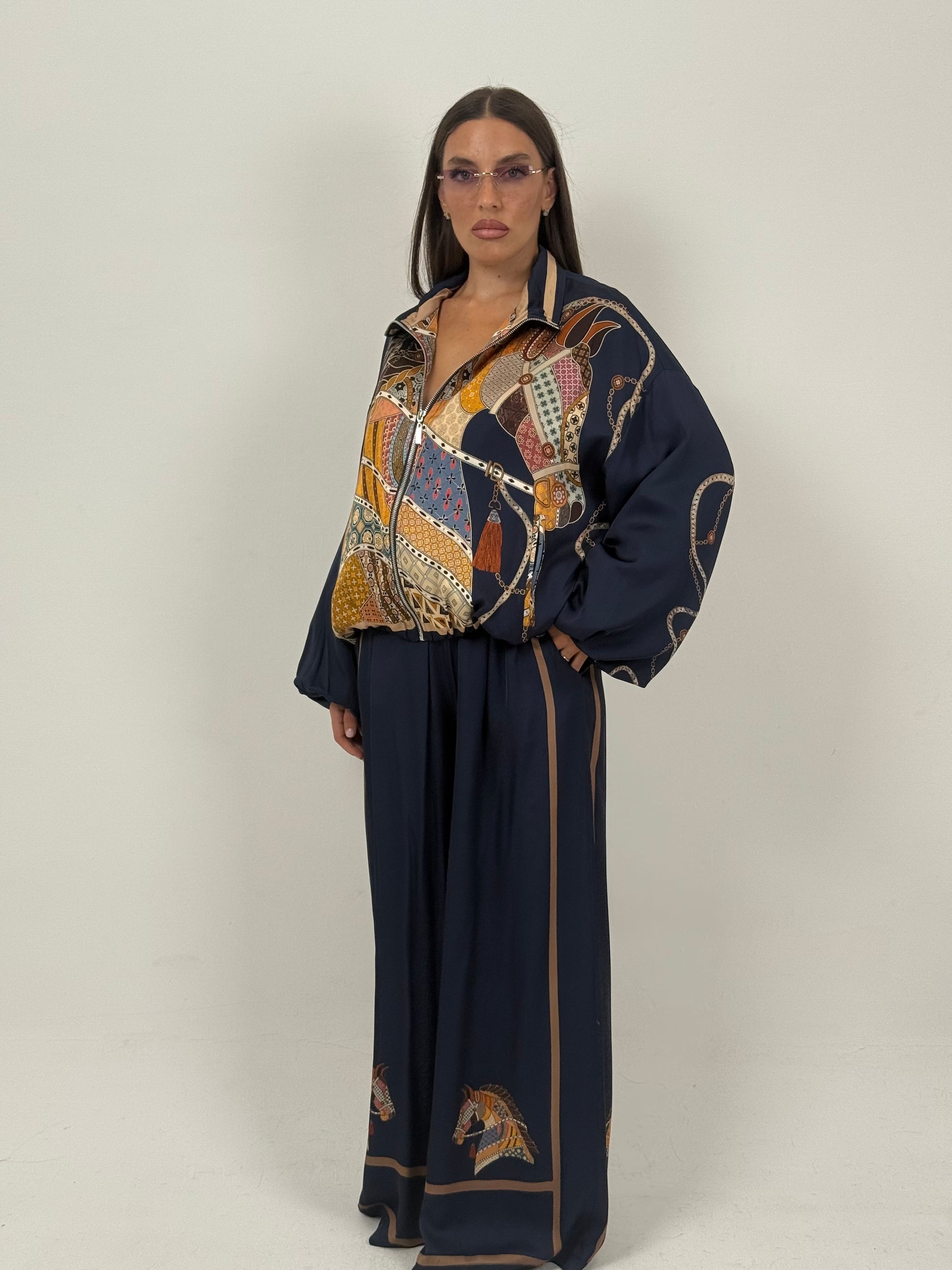 Cordset HERMOS - felpa e pantalone palazzo a fantasia