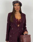 Tailleur Katia - Chaqueta y pantalones completos con detalles de piedra