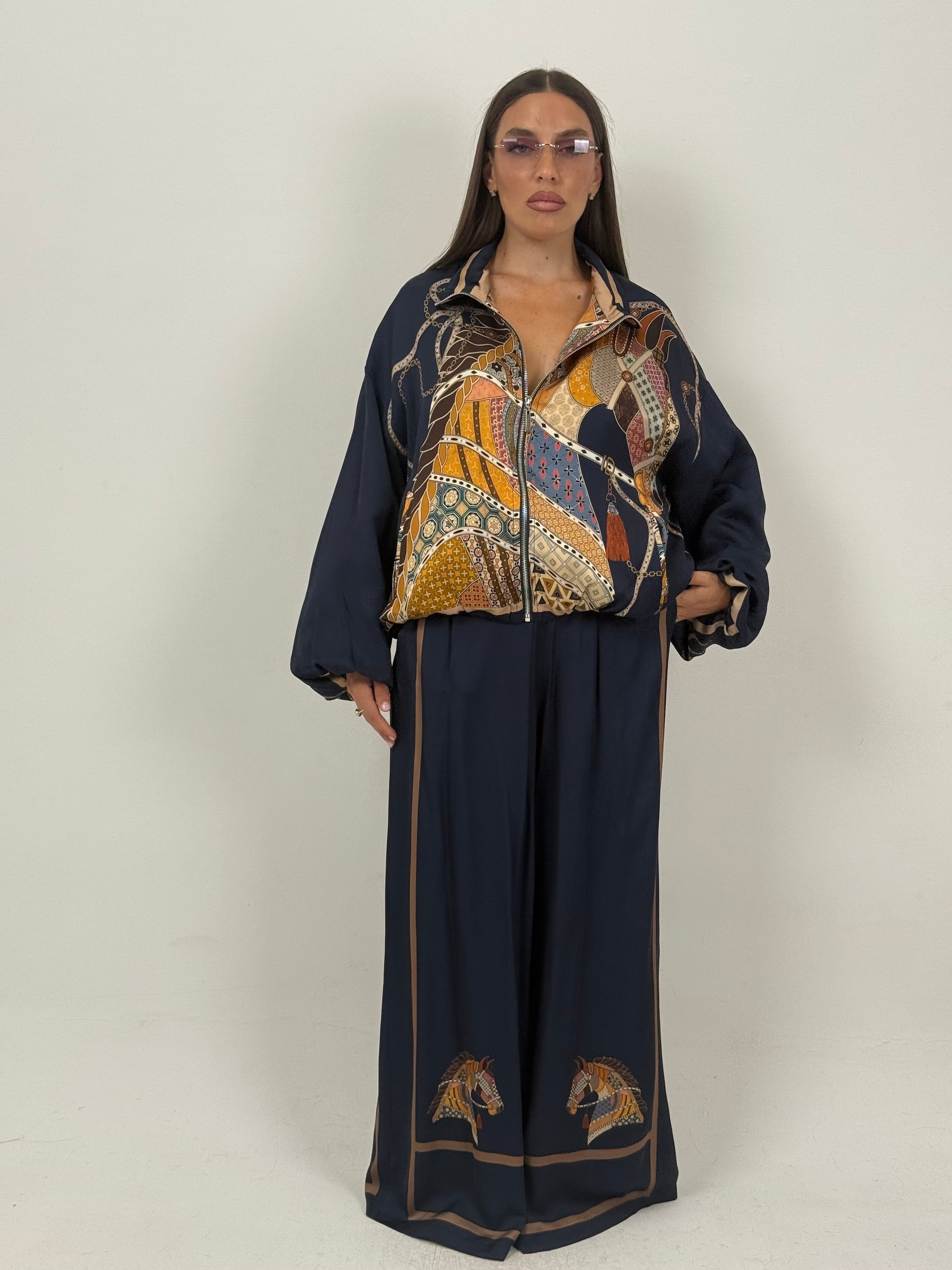 Cordset HERMOS - felpa e pantalone palazzo a fantasia