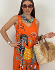 Tuta zebra orange - tuta intera fresca e comoda con stampa - collezione pareo