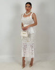 Abito YAREN - abito longuette in pizzo con balza nel punto vita e cintura rimovibile - abito in pizzo Limited Edition