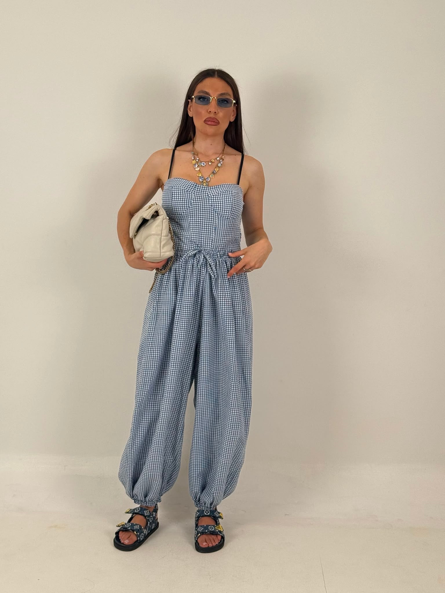 CORDSET PIC NIC - completo composto da top e pantalone a quadri