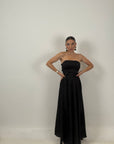 Completo in Satin top e gonna lunga modello pareo