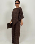 Completo HAILY - Cordset in pizzo blusa particolare e pantalone palazzo