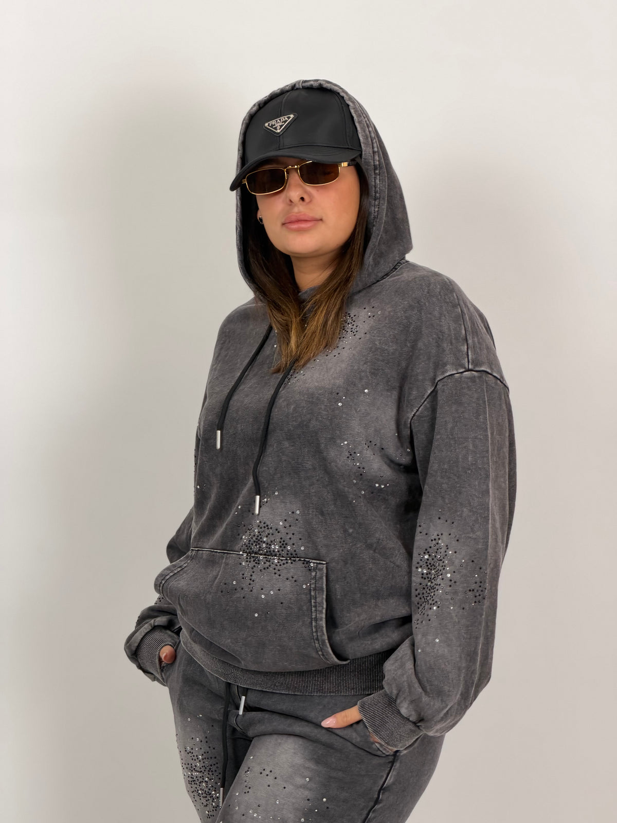 CURVY Tuta BLACK - COMPLETO FELPA E PANTALONE