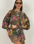 Abito a kimono luna verde