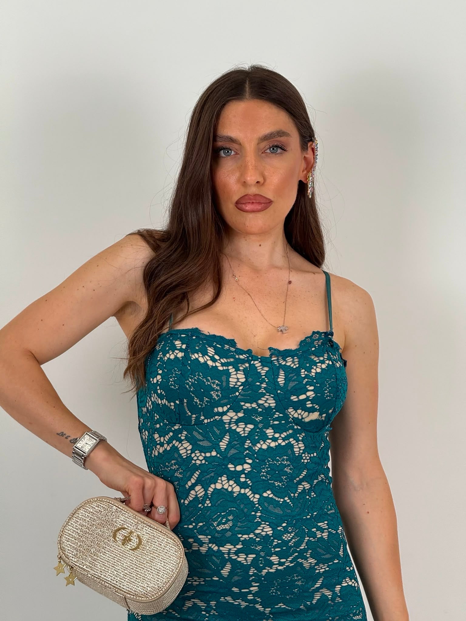 Abito PERFUME - abito longuette in pizzo con spalline