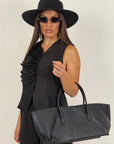Tailleur BLAX - Giacca giro manica con fiore e pantalone palazzo