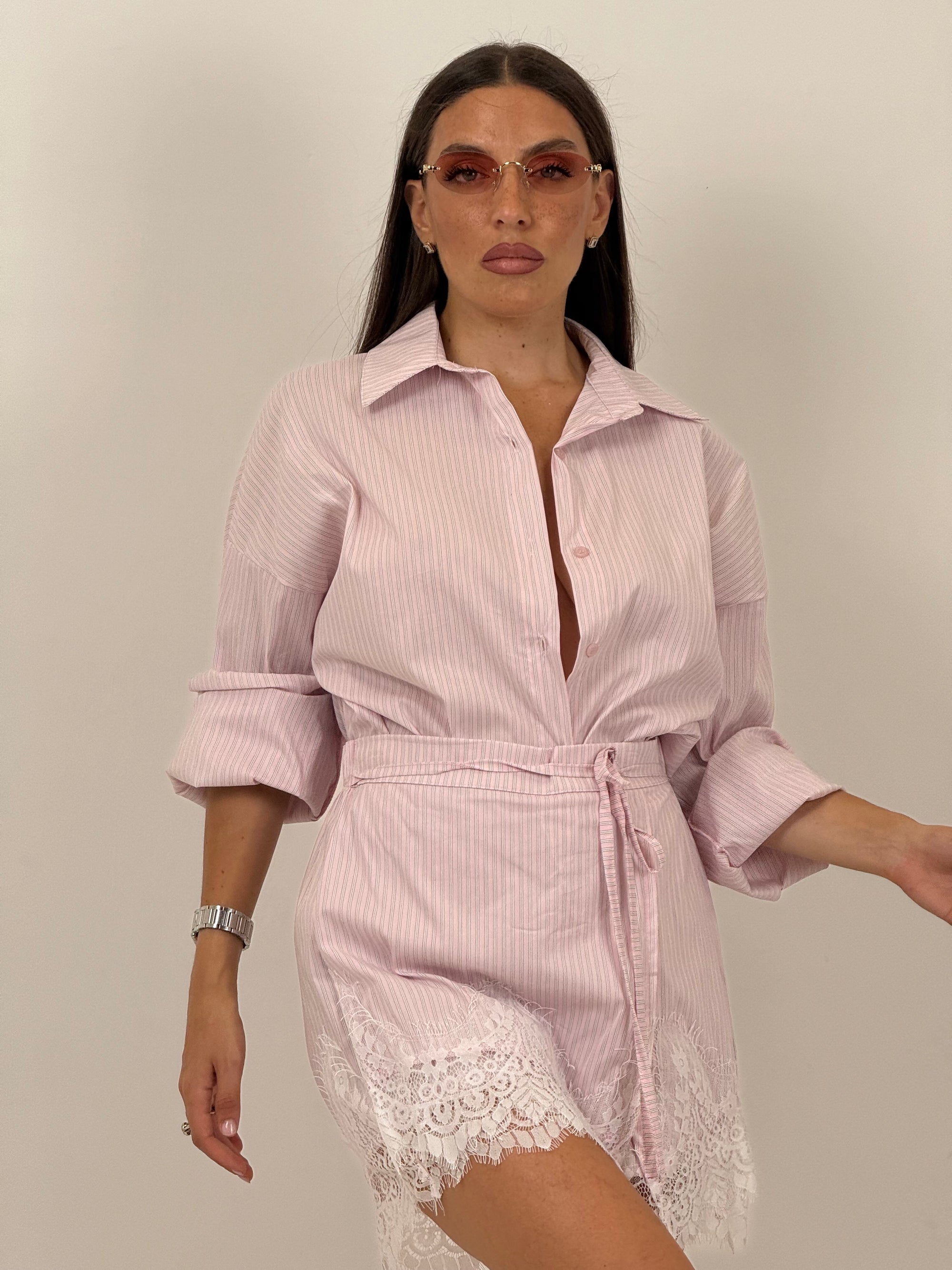 Completo NAXOS - completo camicia e pantaloncini fantasia a righe