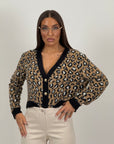 Cardigan corto fantasia leopardata