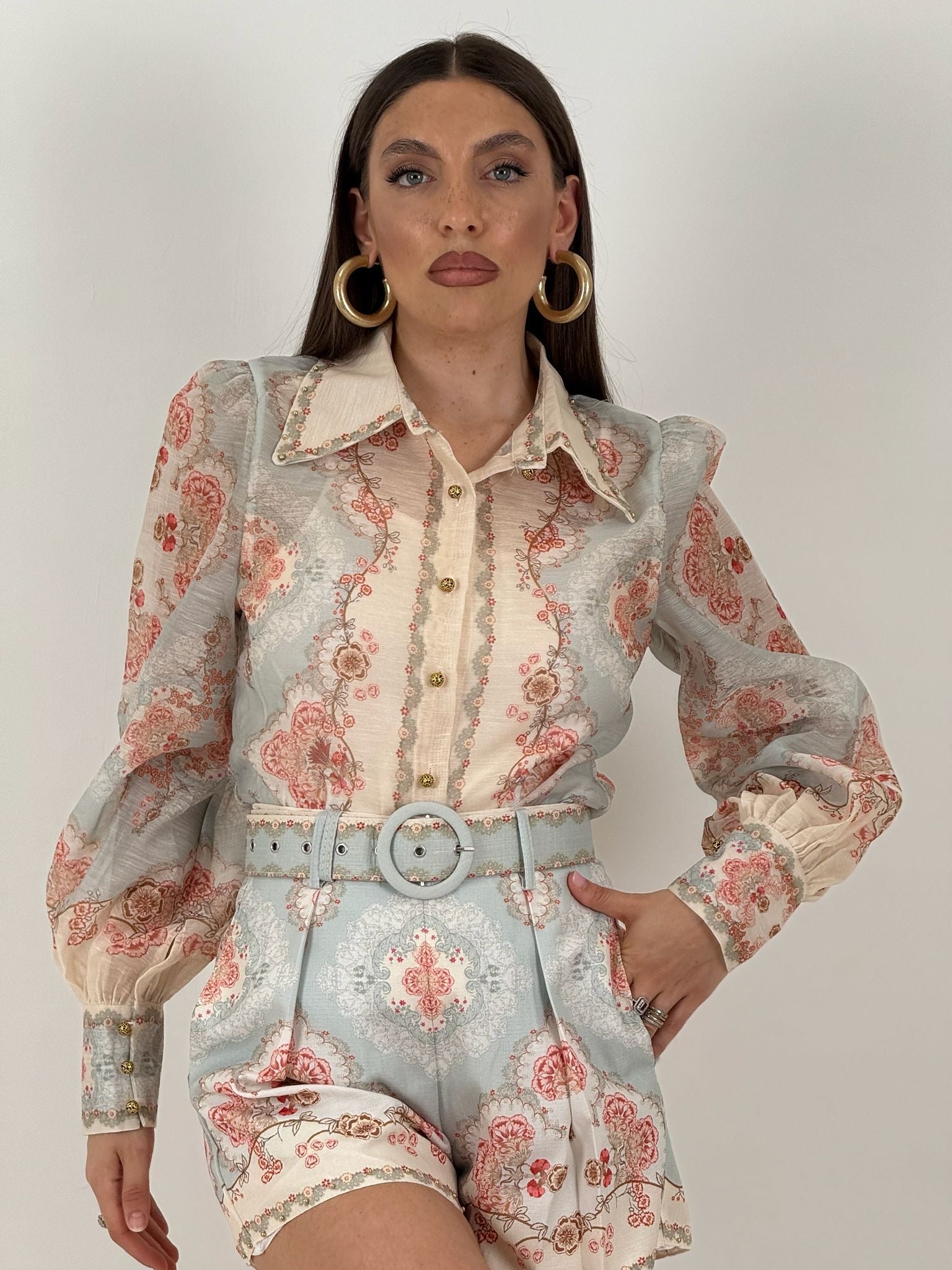 Cordset VANESSA - completo composto da camicia e pantaloncino con cintura