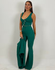 SALDO Tailleur VIOLANTE - Tailleur sartoriale 3 pezzi panciotto giacca corta e pantalone effetto guaina a zampa