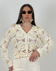 Blusa JULES - blusa con fiori in 3D