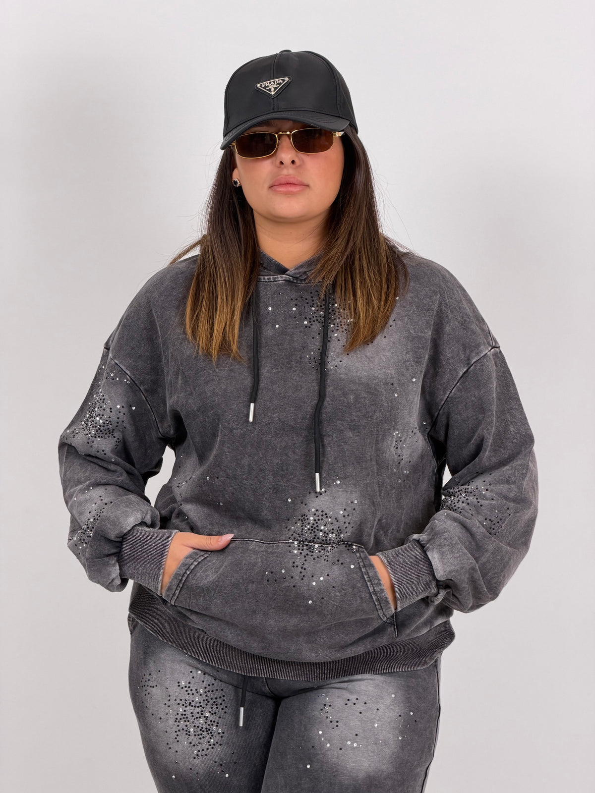 CURVY Tuta BLACK - COMPLETO FELPA E PANTALONE