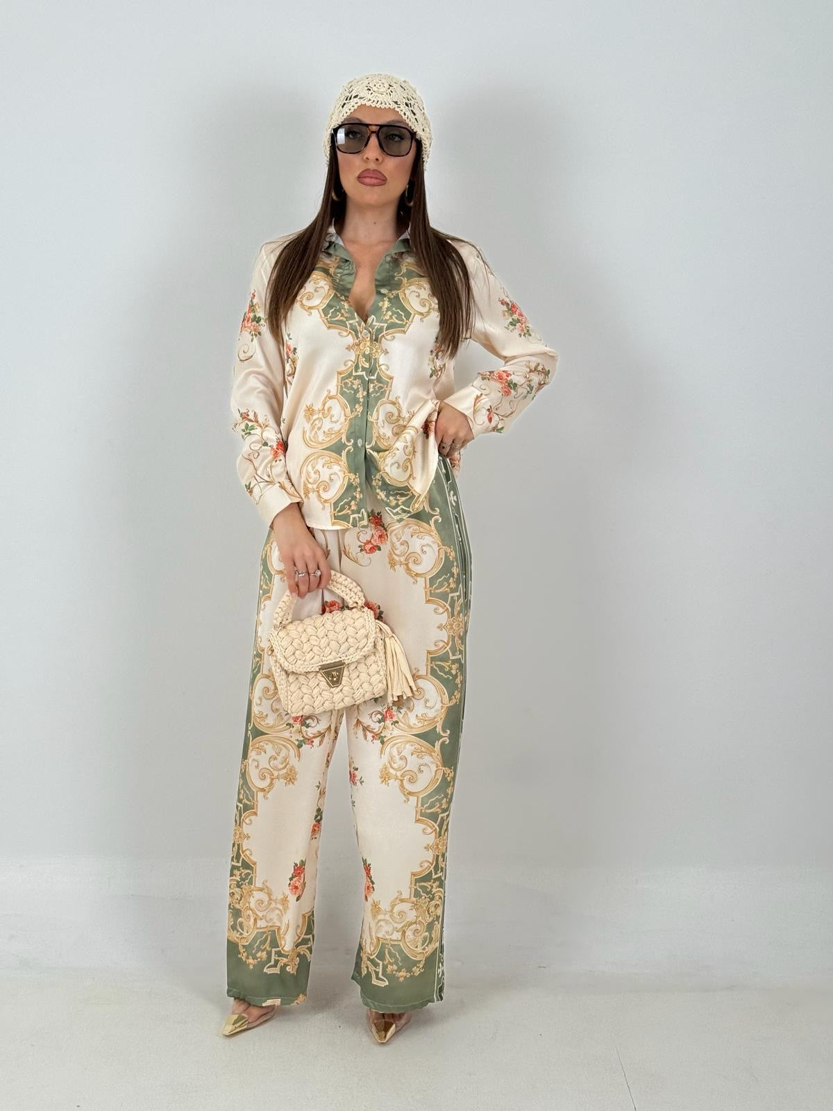 Cordset GREEN - completo composto da camicia e pantalone a fantasia