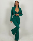 SALDO Tailleur VIOLANTE - Tailleur sartoriale 3 pezzi panciotto giacca corta e pantalone effetto guaina a zampa