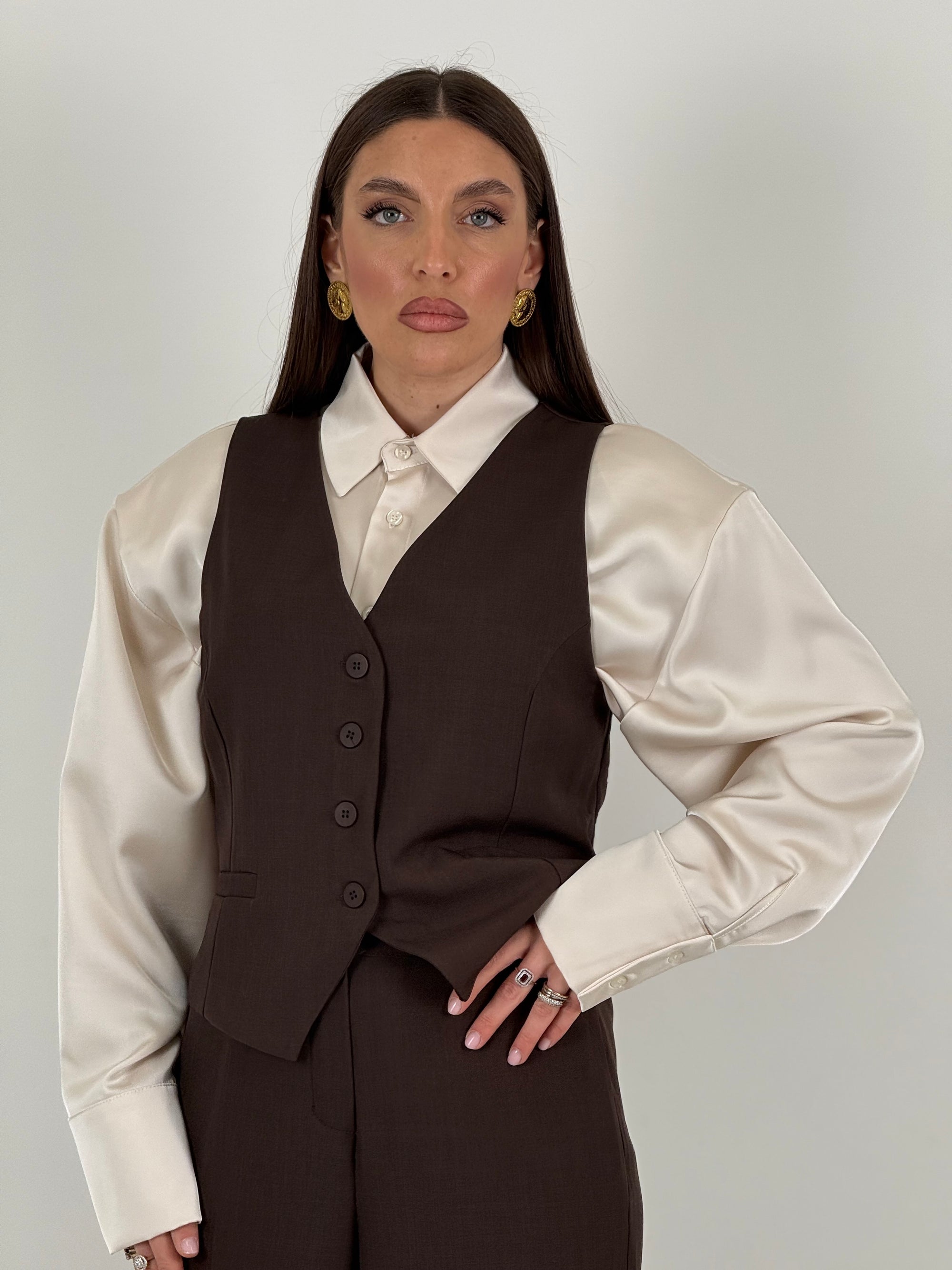 Tailleur LORETTA - Completo gilet e pantalone palazzo