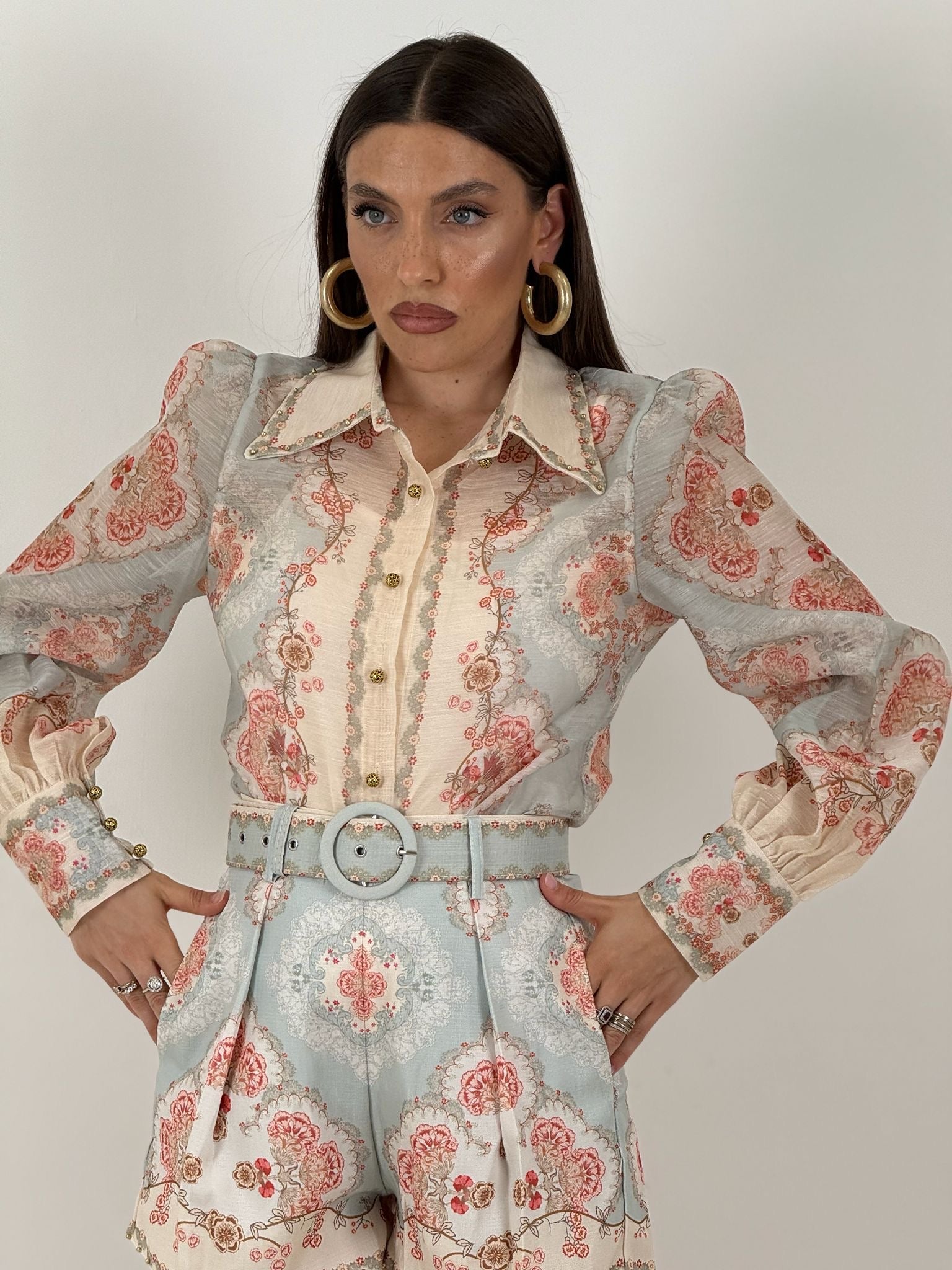 Cordset VANESSA - completo composto da camicia e pantaloncino con cintura