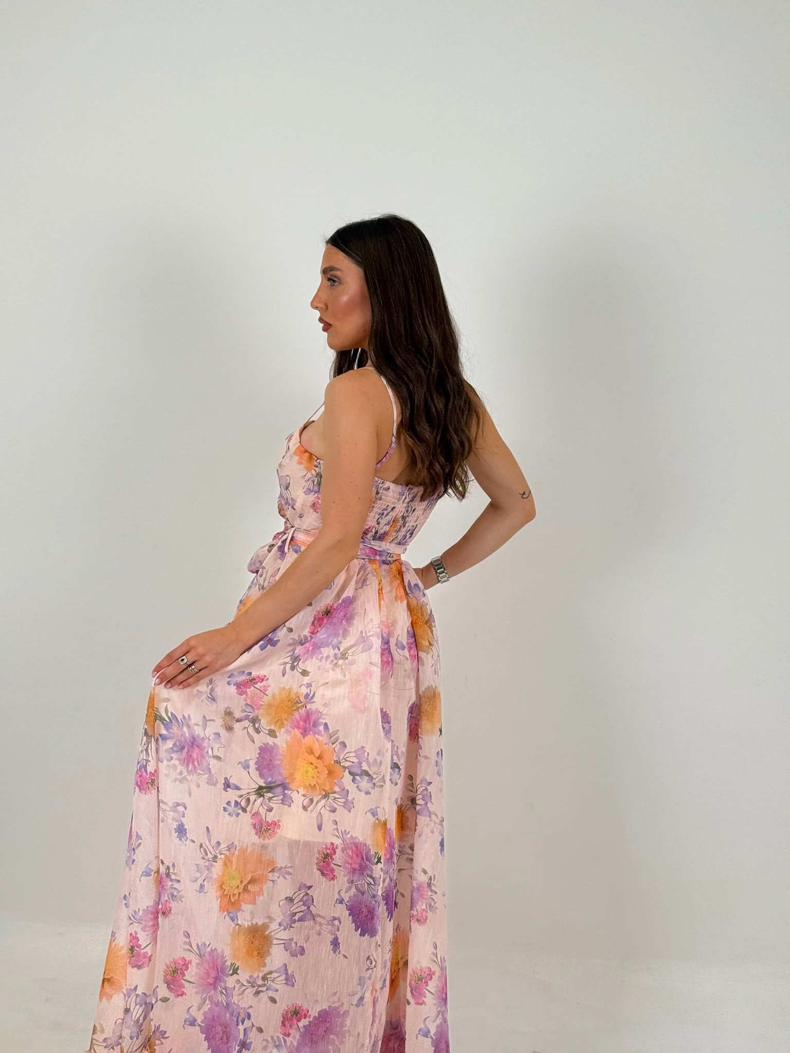 Abito FIORELLA - abito lungo a fantasia COLLEZIONE CHIC