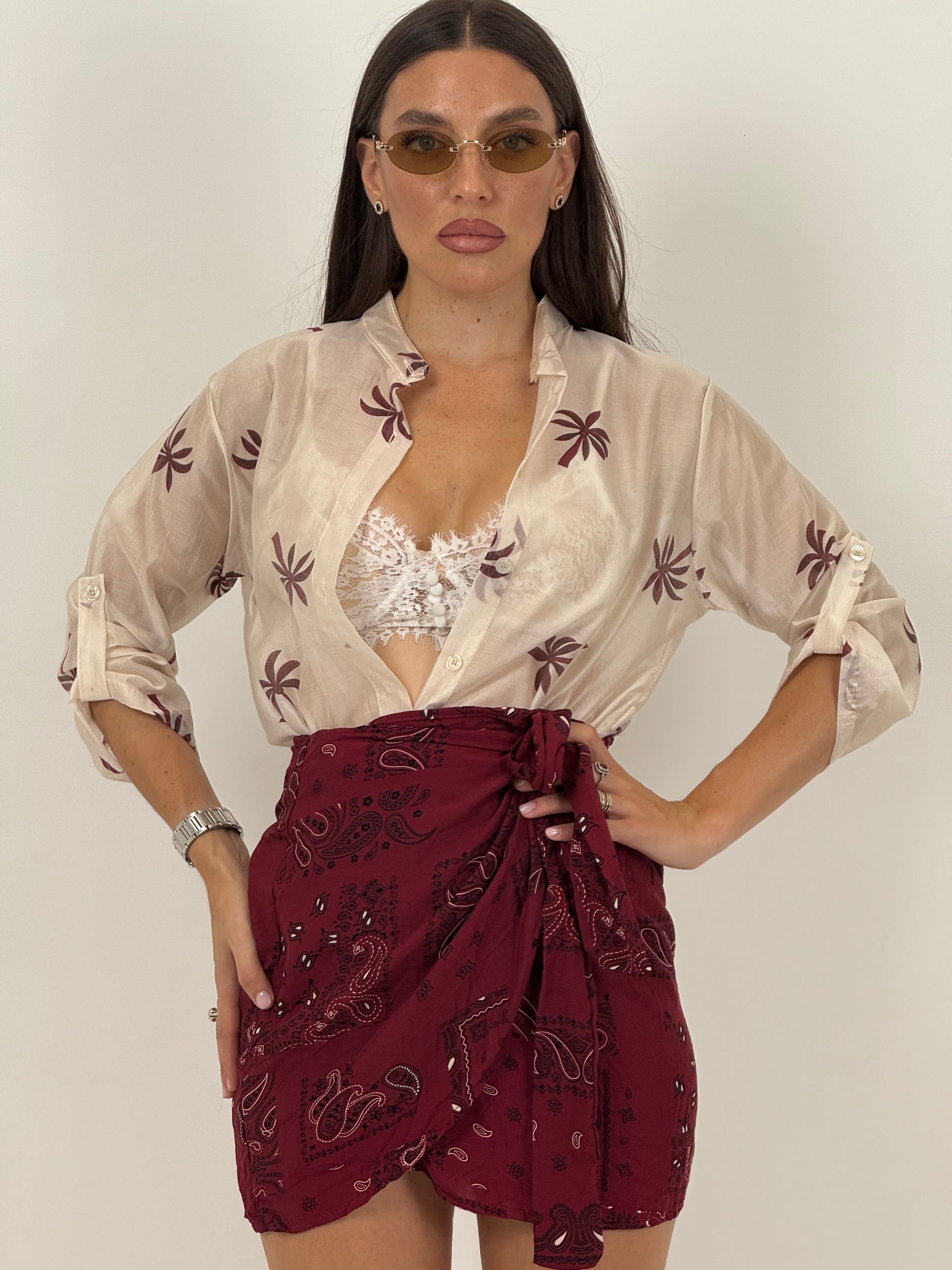 Gonna pareo bandana bordeaux