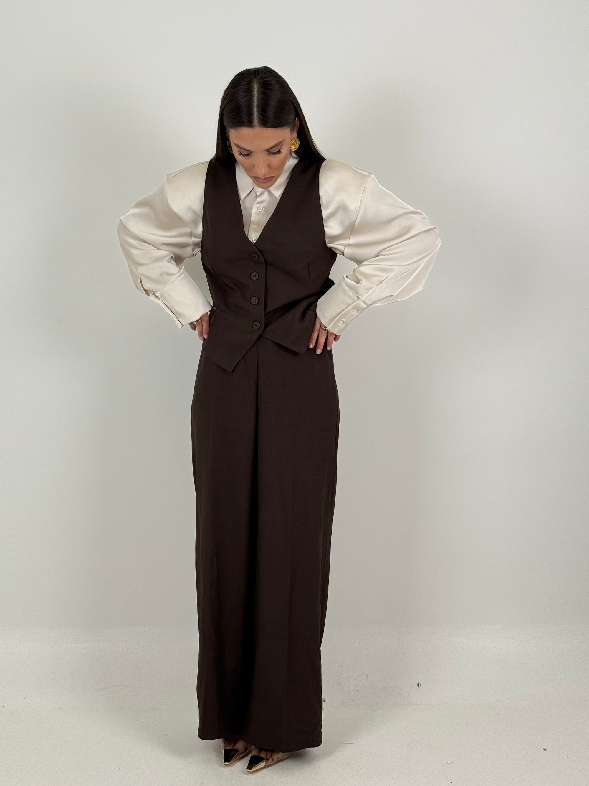 Tailleur LORETTA - Completo gilet e pantalone palazzo
