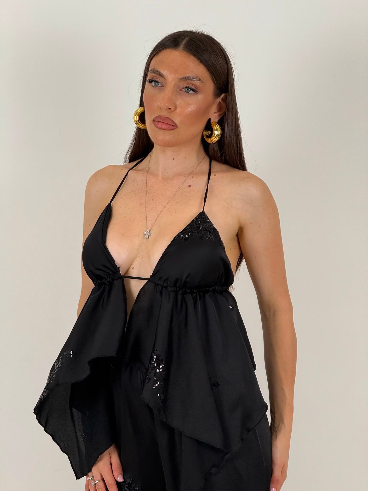 CORDSET MARIA - completo composto da top e pantalone in paillettes