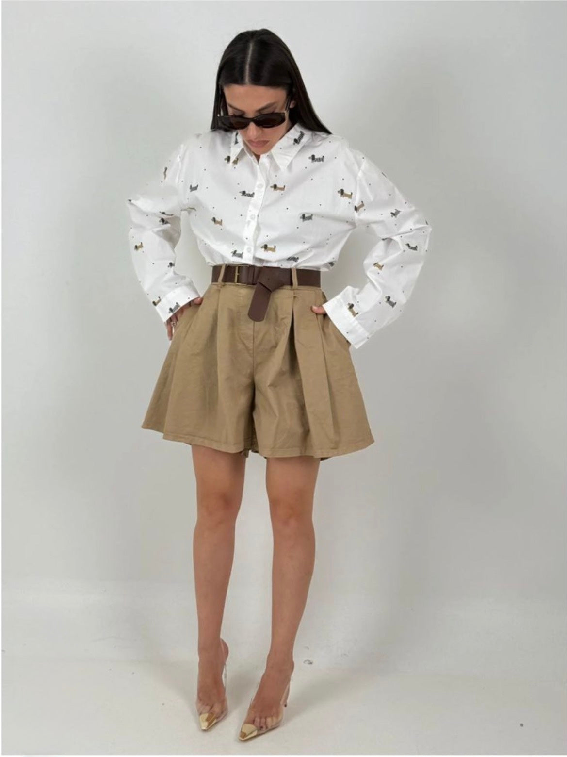 SALDO Pantalone DOG - Bermuda con cintura