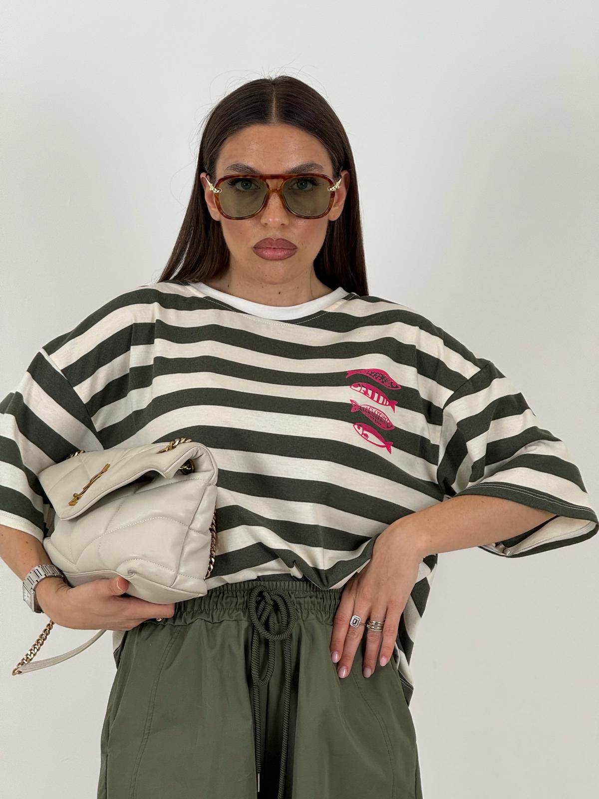 Maglia GIOVANNA - maglia a righe con manica a 3/4
