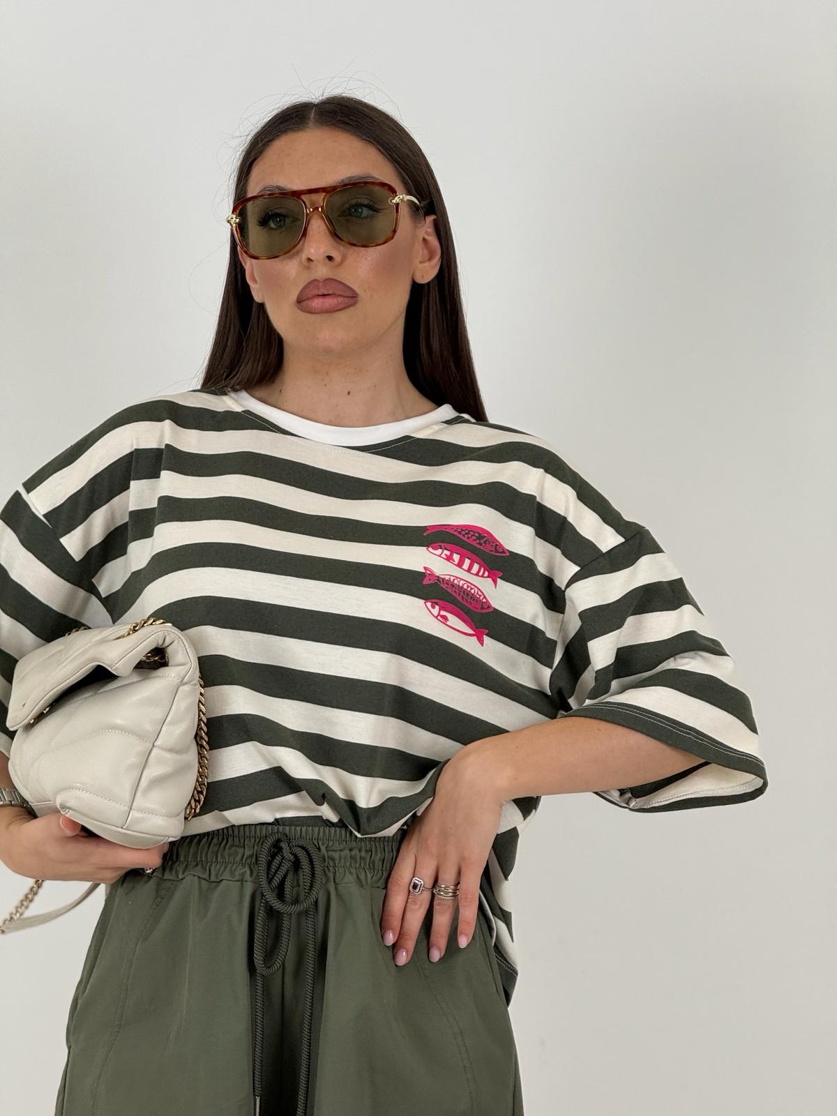 Maglia GIOVANNA - maglia a righe con manica a 3/4