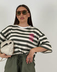 Maglia GIOVANNA - maglia a righe con manica a 3/4