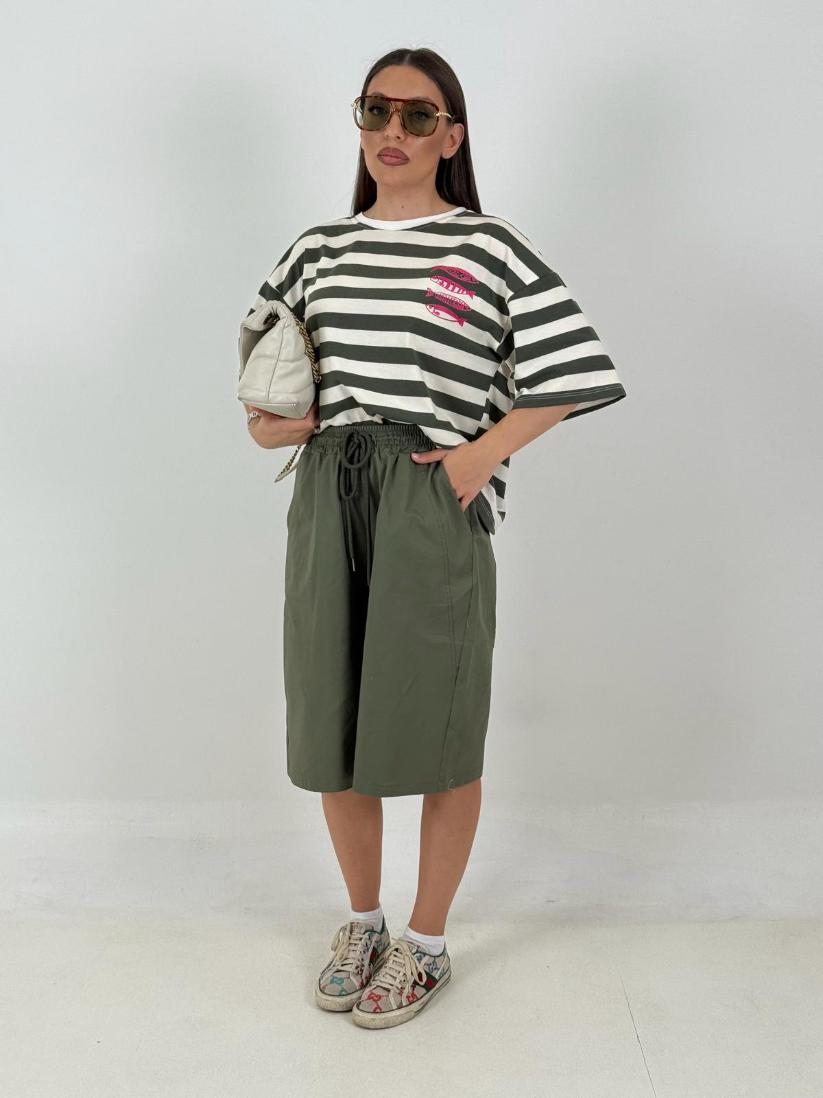 Bermuda GIOVANNA - pantalone con elastico e laccetto in vita
