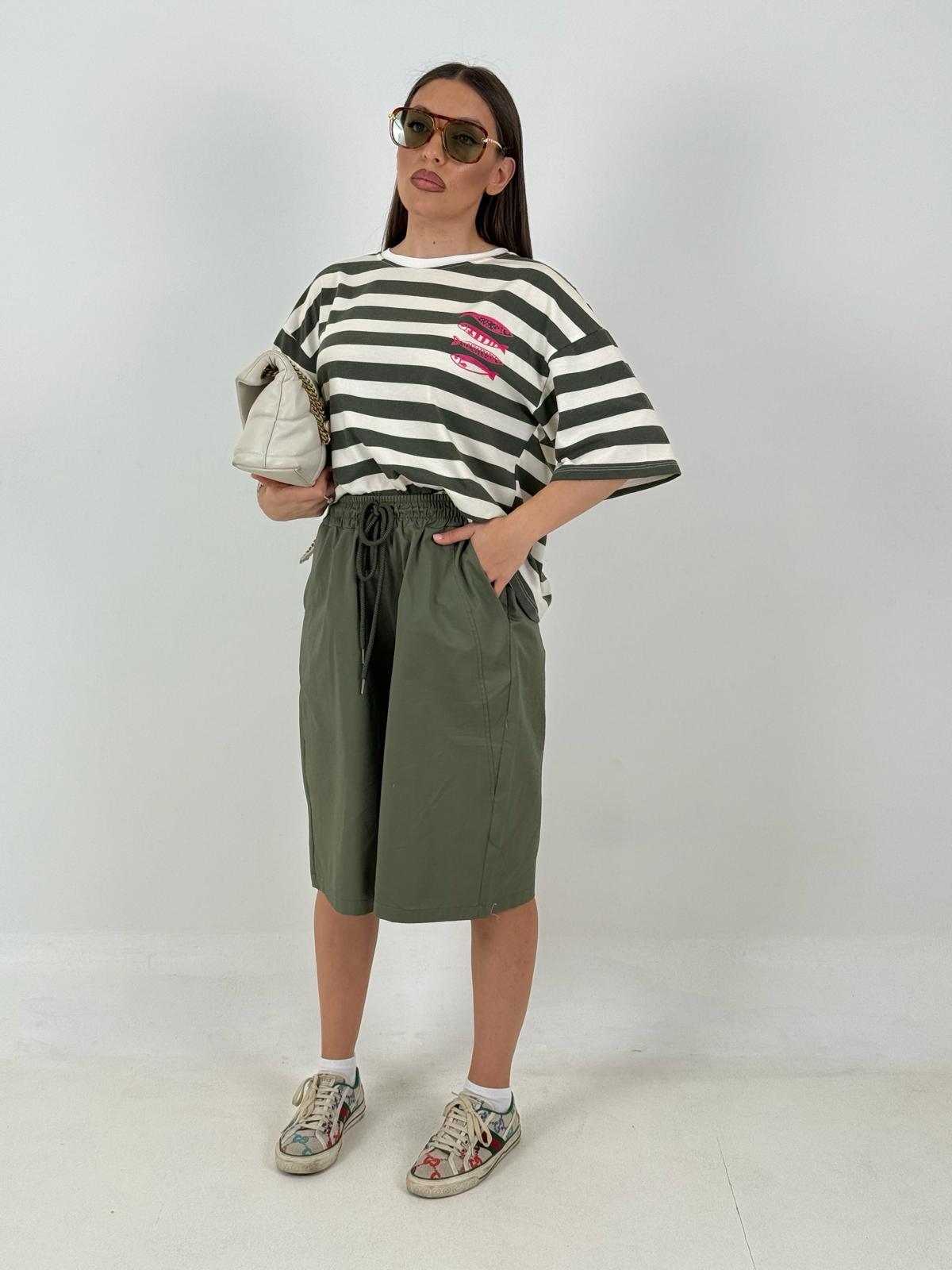 Bermuda GIOVANNA - pantalone con elastico e laccetto in vita