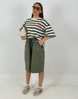 Bermuda GIOVANNA - pantalone con elastico e laccetto in vita