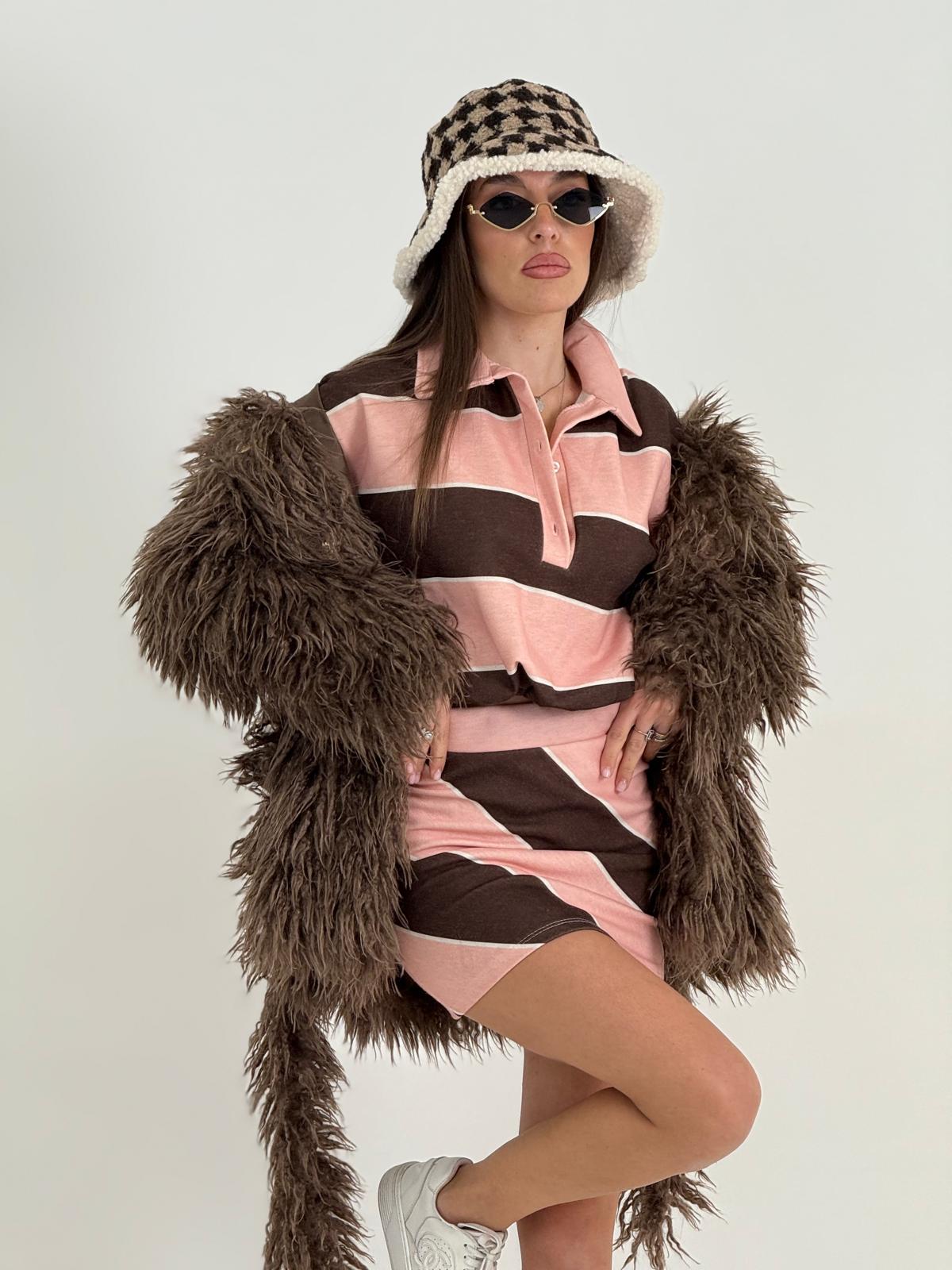 COMPLETO SAMMY - Completo con maglia modello polo e gonna corta a righe