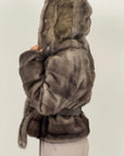 Pelliccia in visone grigio scuro N101 - LIMITED EDITION - giacca in visone taglio orizzontale