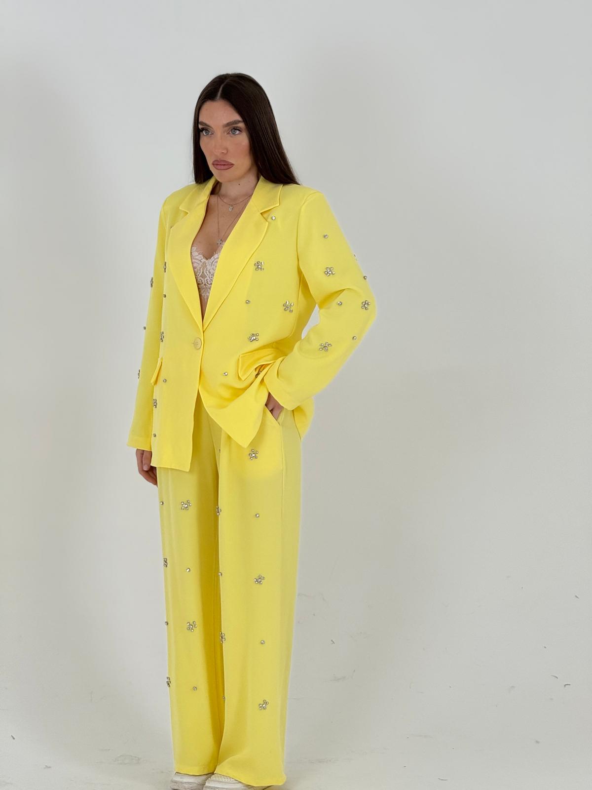 Tailleur KATIA - Completo giacca e pantalone con dettagli in pietra