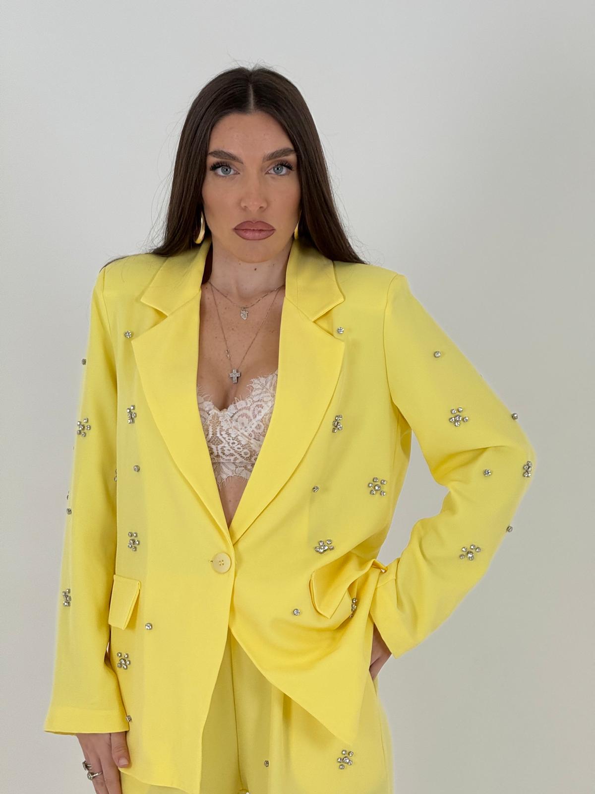 Tailleur KATIA - Completo giacca e pantalone con dettagli in pietra