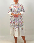 CURVY Abito MELLOR. - abito lungo fantasia a fiori con Cintura nel punto Vita - collezione chic