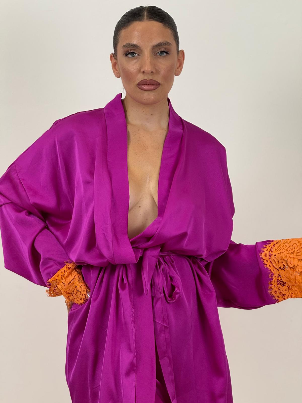 Abito KATRY - Kimono corto effetto seta