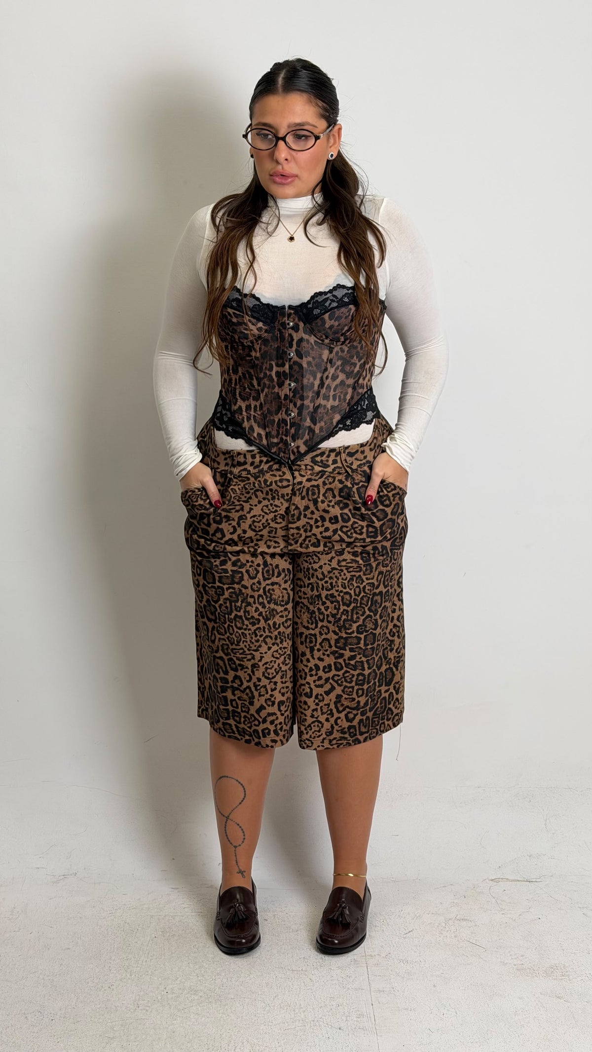 CURVY Bermuda SASY fantasia leopardata