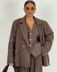 Tailleur LINA - Completo tre pezzi,giacca gilet e pantalone gessato