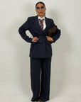 Tailleur ENRICA - COMPLETO GIACCA CON CINTURA E PANTALONE GESSATO
