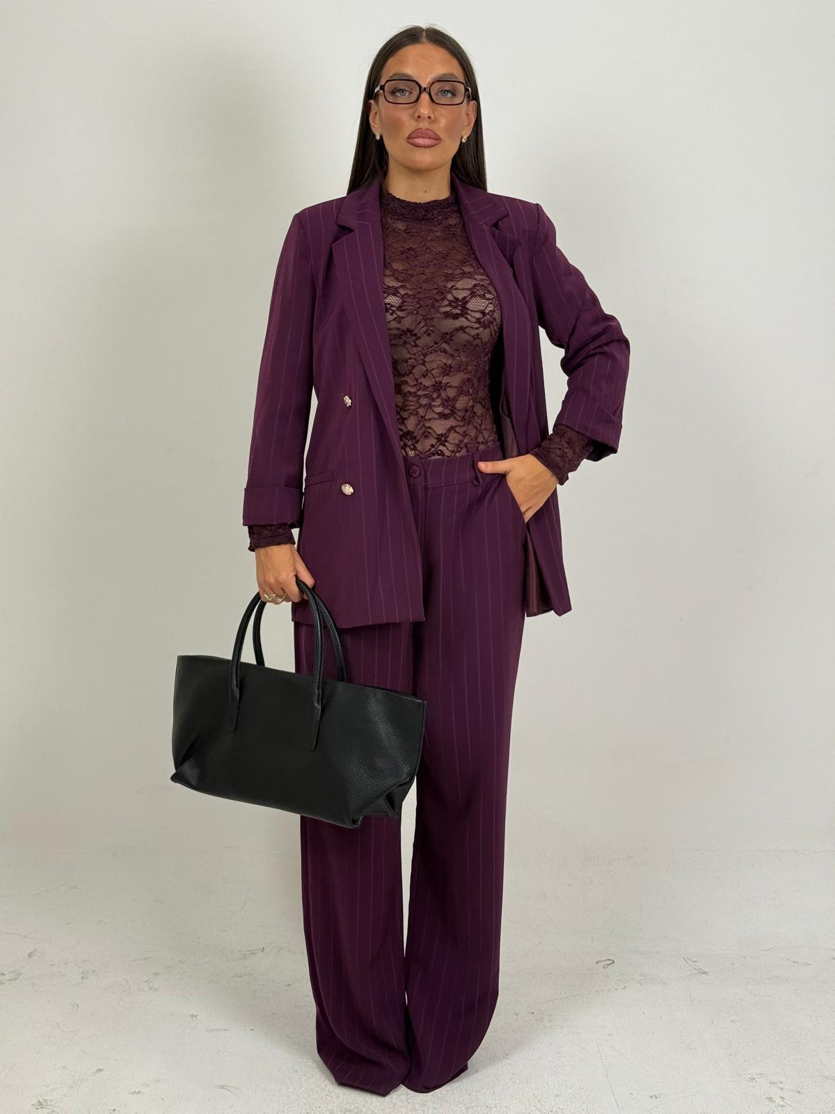 Tailleur EKREM - Completo giacca con bottoni dorati e pantalone gessato