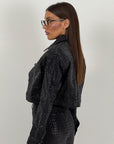 Cordset SWAROVSKI - Completo in denim con brillantini,giacca e pantalone