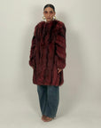 Pelliccia in volpe rossa N67 con sfumature nere - Cappotto in volpe rosso