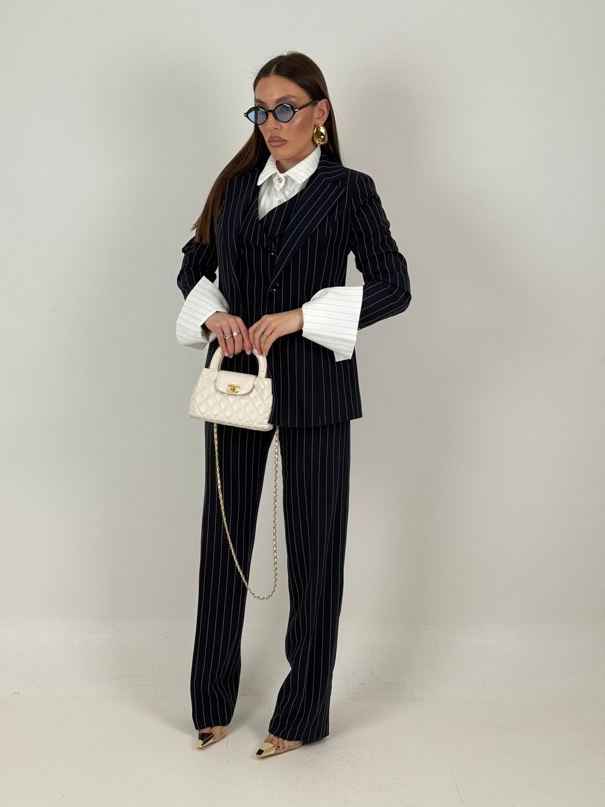 Tailleur Swami - Tailleur sartoriale tre pezzi top giacca e pantalone gessato