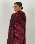 Pelliccia in volpe rossa N67 con sfumature nere - Cappotto in volpe rosso