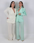 CURVY Tailleur ALBA - Tailleur sartoriale composto da giacca con Swarovski e piume e pantalone