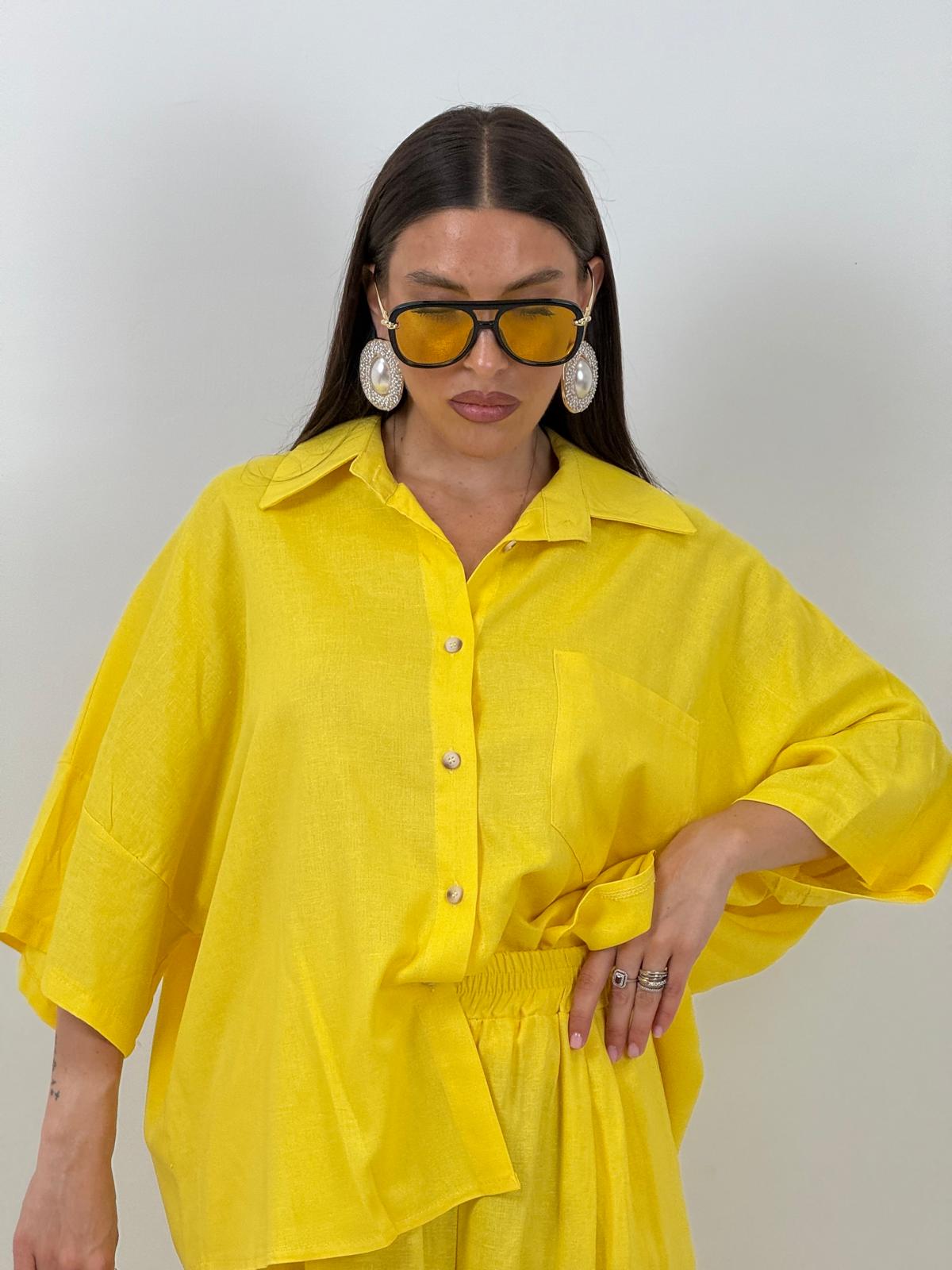 Cordset JOSEPHINE - Completo camicia e pantalone 55%lino e 45%cotone