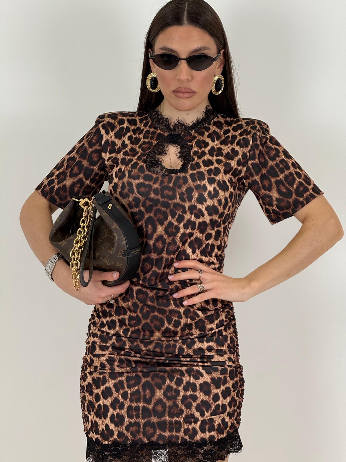 Abito CHARLOTTE - Abito corto leopardato